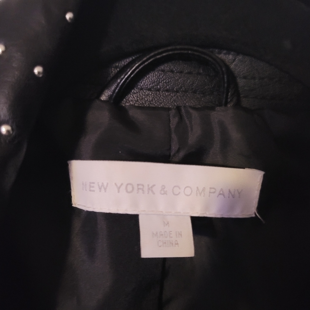 NEW York and Company Microstud Faux Leather Jacket - Picture 4 of 13
